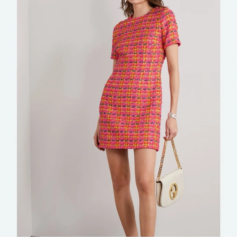 Gucci Neon Lame Tweed Fuchsia & Yellow NWT (detached) - Picture 4 of 10